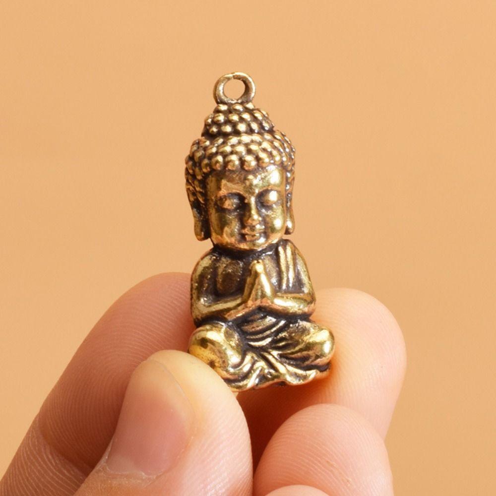 Mini Sakyamuni Buddha Pendant Miniature Mini Buddha Figurine Retro Brass Buddha Ornaments  Bonsai