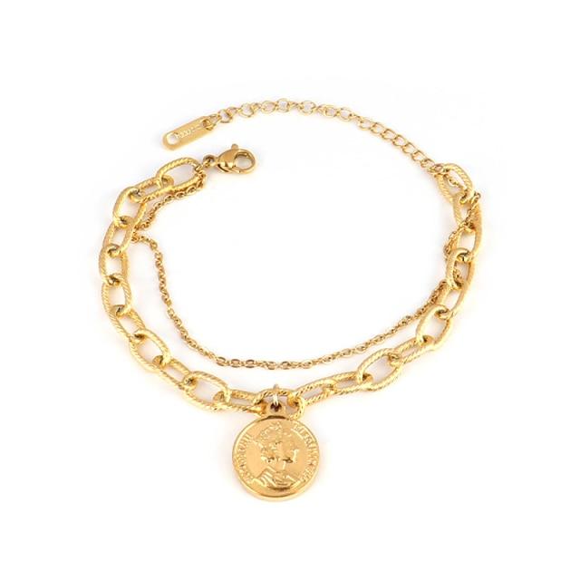 Βραχιόλι από ατσάλι για γυναίκες Ανοξείδωτα βραχιόλια Καρδιά κρεμαστά βραχιόλια μόδας αλυσίδα βραχιόλια Γυναικεία χοντρό βραχιόλι Δώρο κοσμήματα