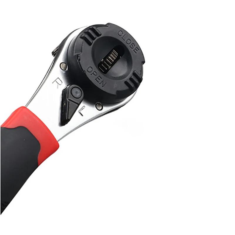 Multi-functional Adjustable 6-22mm Universal Ratchet Wrench Chrome Molybdenum Steel Straight Handle