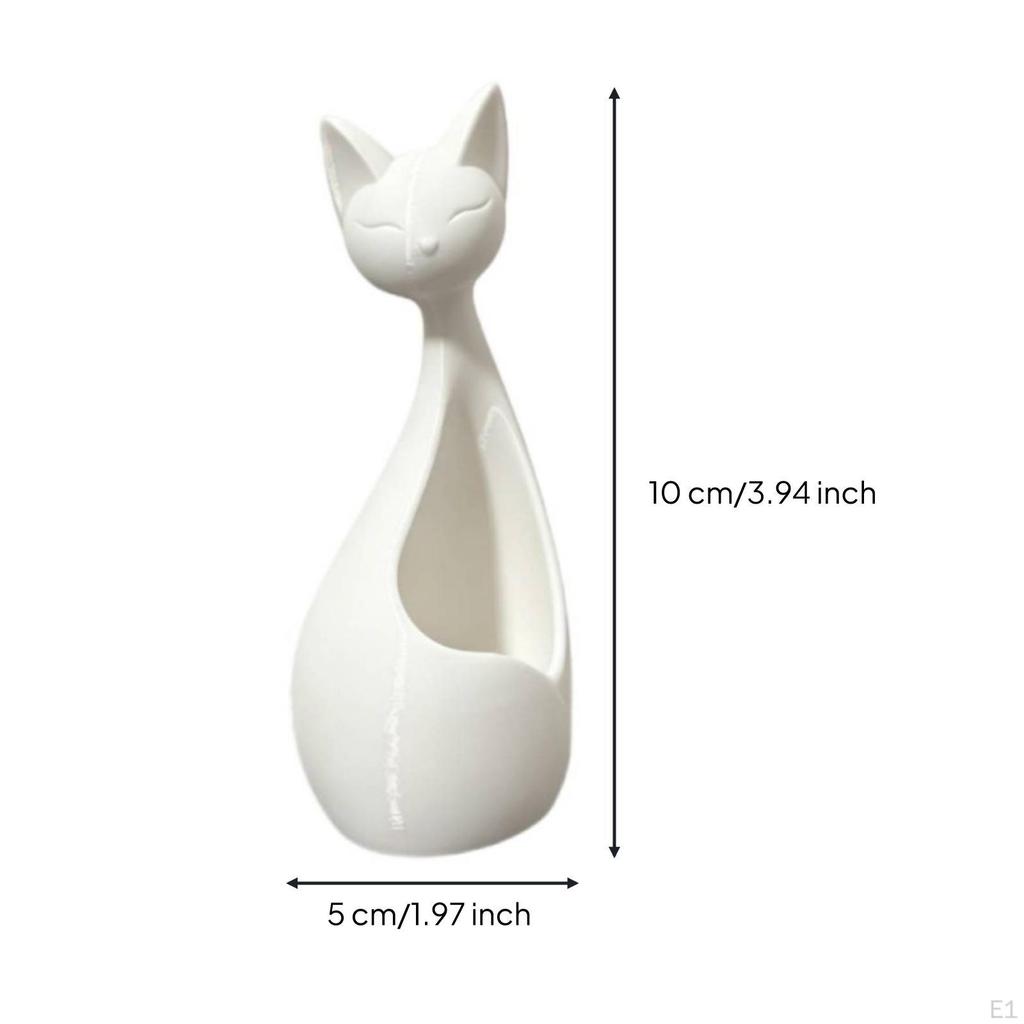 Schreibtisch-Katzen-Dekor Geschnitzte minimalistische Statue PLA Tischornament Weiß