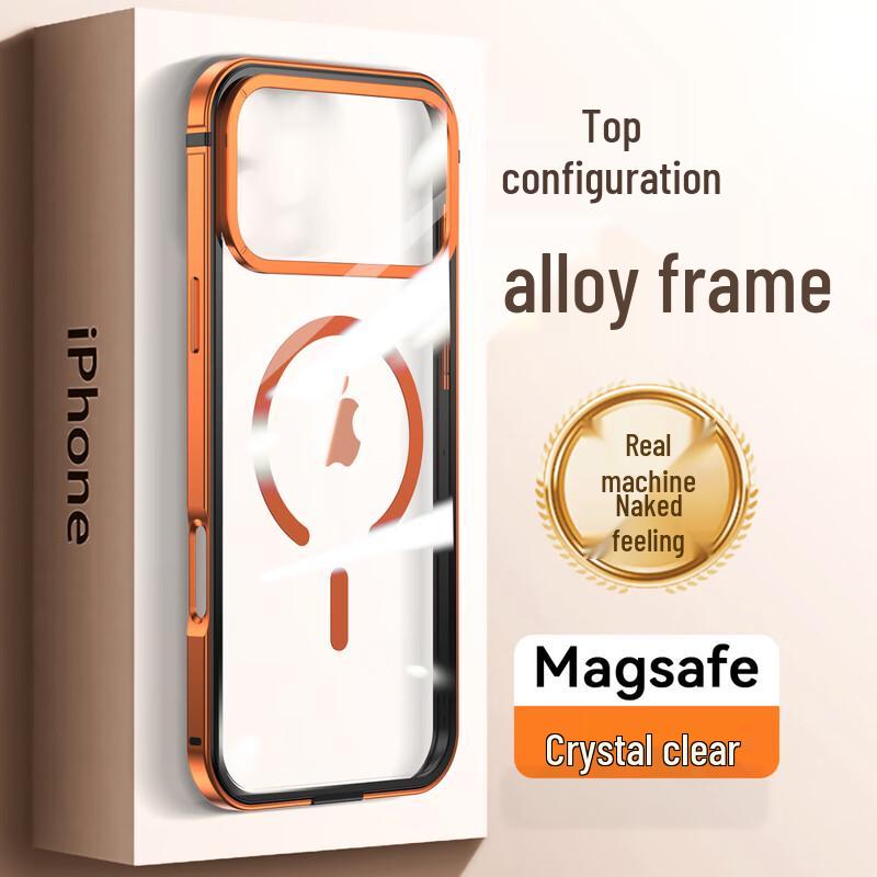

IM-CHEN MagSafe Ultra-Thin Alloy Frame Transparent Phone Case iPhone 17 Pro Max