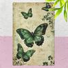 Vintage Butterfly Metal Tin Sign Punk Decor Retro Wall Art Kids Room Green