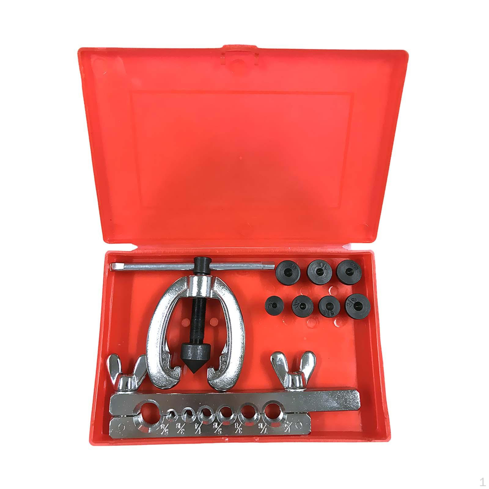Double Flaring Tool Set, Brake Tool, Pipe Expander with Storage Box, Line