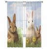 Easter Egg Bunny Daisy Sheer Curtains For Living Room Kitchen Window Curtains Bedroom Tulle Voile Curtains