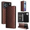 Cubic Grid Texture Flip Leather Phone Case