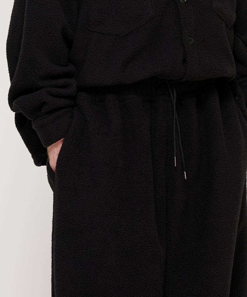 CARGOBROS Teddy Over Fleece Wide String Pants (Black)