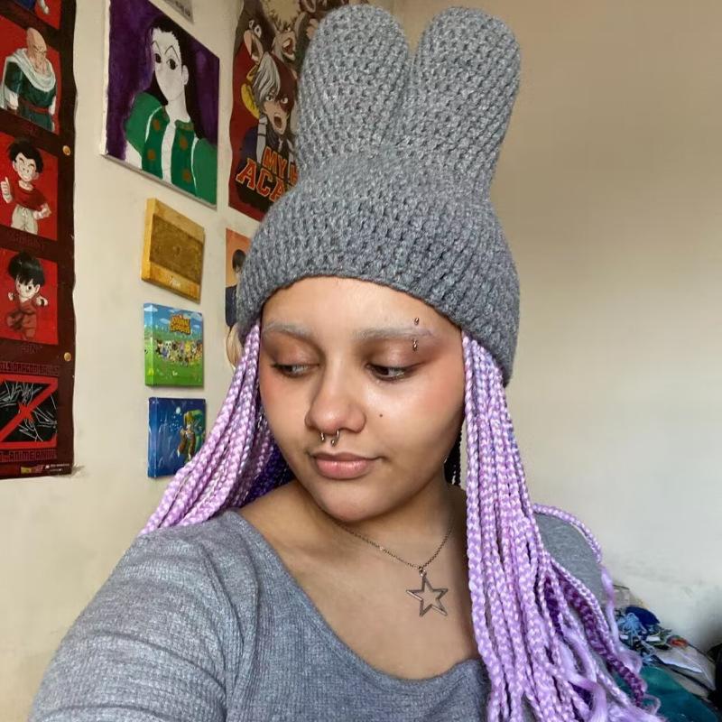 

Милая шапочка Morandi с кошачьими ушками, связанная вручную, новая американская мода Adult 57-59cm