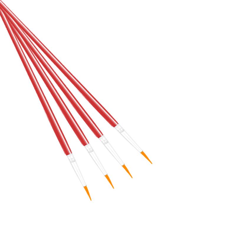 Red Handle Yellow Nylon Hair Children's Paint Brush