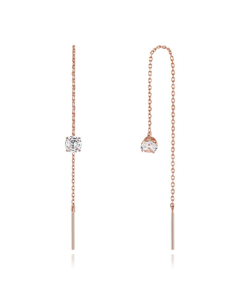 14K Zirkonia-Ohrringe mit langer Kette GI14EE344