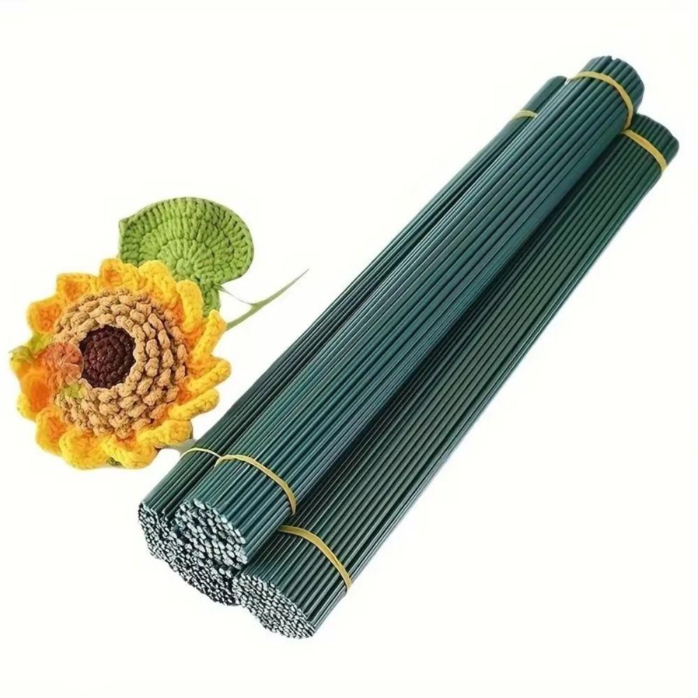 100pcs Plastic Cover Artificial Flower Stem Metal Core Artificial Plant Stick  Wedding Decoration