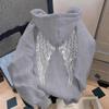 Y2k Hoodies Vleugelprint Trui Casual Losse Trui Pullover Jas