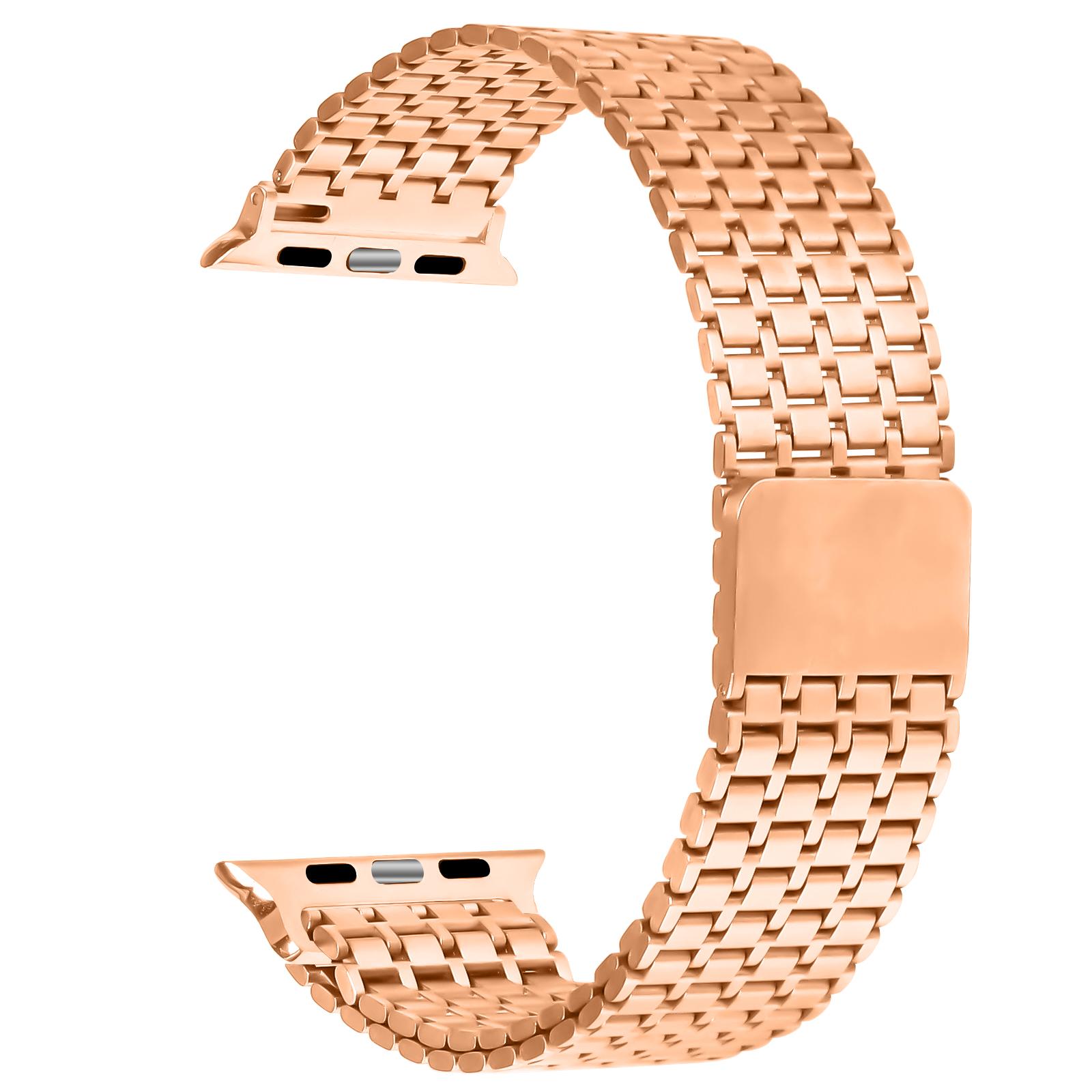

Ремінець для Apple Watch Series 10 9 8 7 SE 6 5 4 3 2 1 42 мм 41 мм 40 мм 38 мм Браслети з нержавіючої сталі з магнітною застібкою Rose Gold