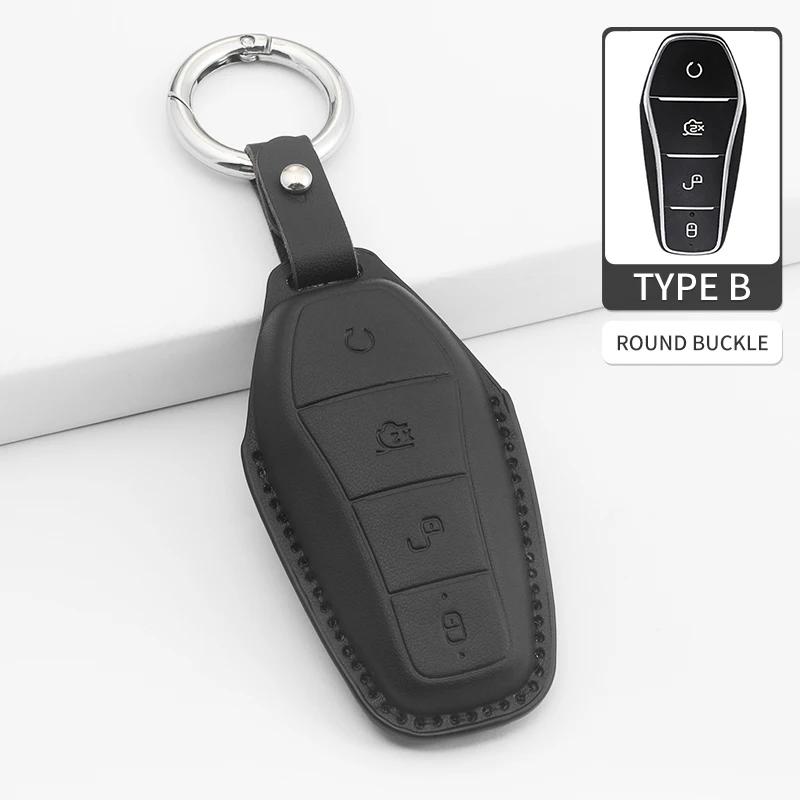 Car Key Cover For BYD Atto 3 Han EV Dolphin PU Car Key Protector Shell Accessories