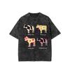 Vintage Washed Funny Cow Graphic TShirt Cute Cow Print Oversize Short Sleeve Loose Fit Crew Neck Top for Daily Wear Farm