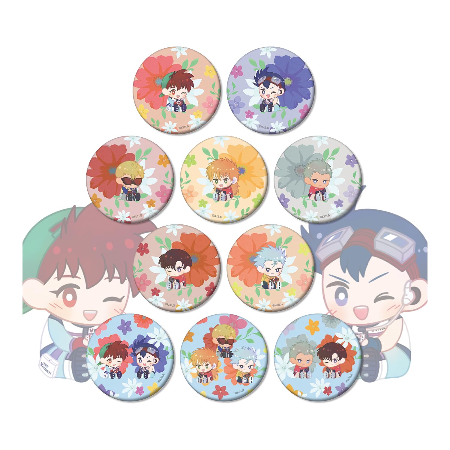 TV Anime [Bakusou Kyodai Let s & Go] Trading Botania Matte Can Badges, Box of 10