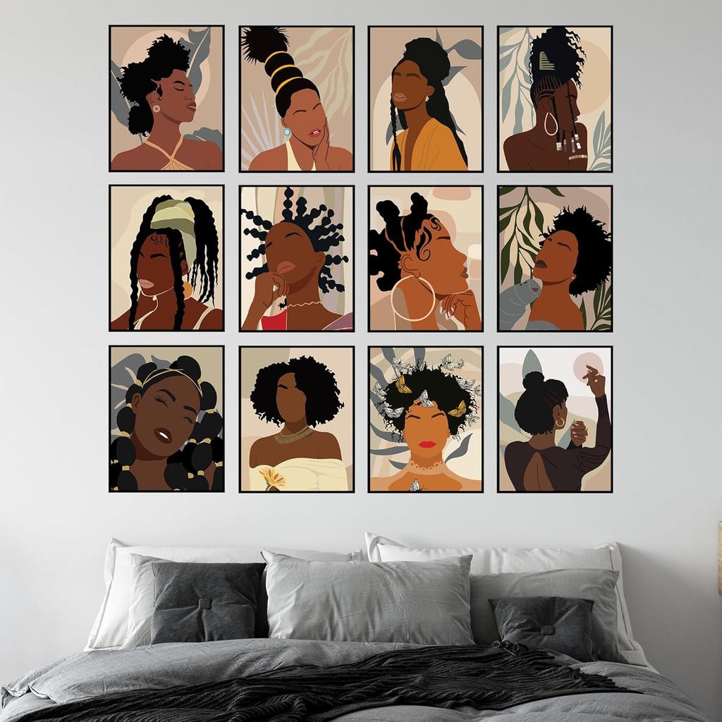 BigWig Prints Black Girl Wall Art - Hair Salon Wall Decor, Black Woman Art, Hair Salon Pictures Decor, n n Artwork for Stylist, Beauty Shop
