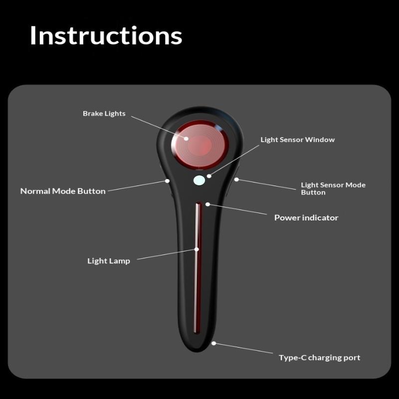Luce Posteriore Bicicletta Sensore Frenata Ipx6 Flusso Lineare Lampeggiante Luci Posteriori Sensore Luce Intelligente Ricaricabile Led