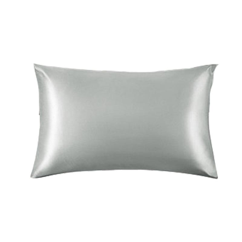 Saténový povlak na polštář pro vlasy a pokožku Queen Silver Grey Hedvábný povlak na polštář 20x30 palců Sada 2 kusů se zavíráním na obálku Podobné jako povlaky na polštáře Silk