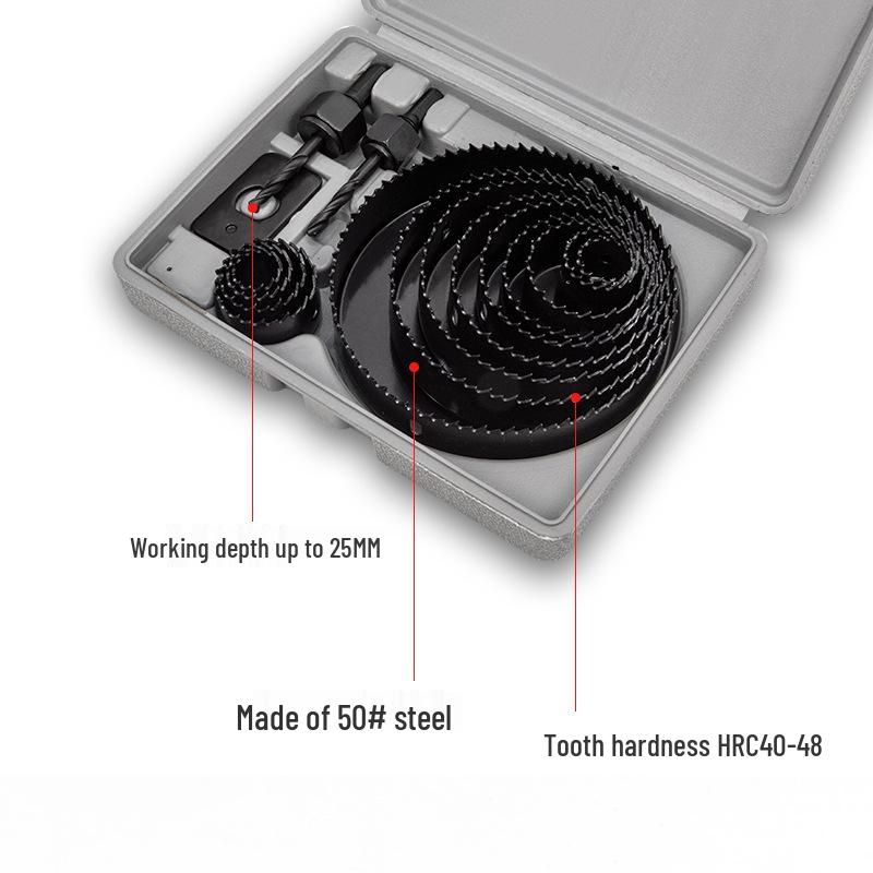Woodworking Hole Saw Set for Wood, Gypsum, PVC, Plastic - Round Bit Downlight Drilling Tool