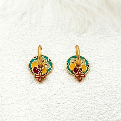 New Chinese Retro Temperament High Sense Round Design Sense Earrings Stud Earrings