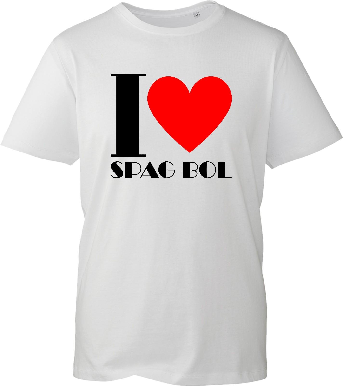 I Heart Spag Bol T Shirt Funny Spaghetti Bolognese Food Slogan Unisex White Tee XXXL