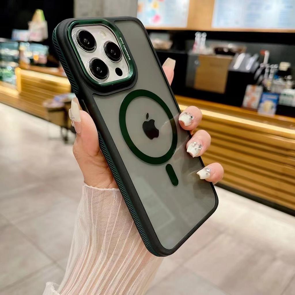 Metal Lens Suitable for Iphone16 Mobile Phone Case Gold Shield Three-in-one 15 Color Transparent Magnetic Case XR Full-inclusive Protective Case