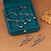 Aesthetic Stainless Steel U-Shaped Horseshoe Hoop Earrings Y2K Nore Clip Charms Drop Earrings Punk Gothic Jewelry