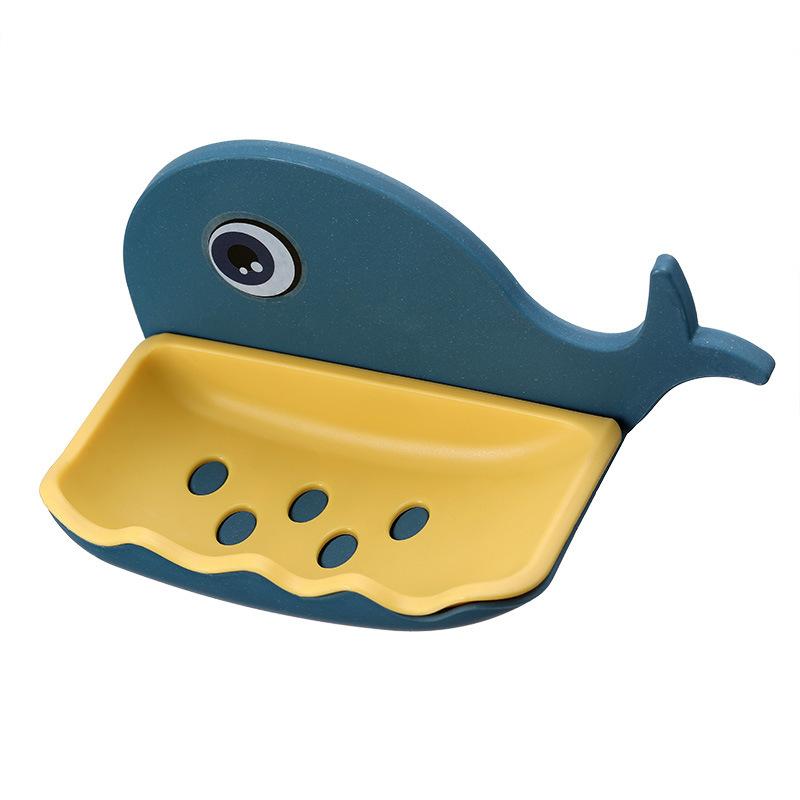 

Whale Soap Box, Wall-mounted Soap Stand Without Drilling Holes Household Non-water-accumulating Suction Cup Draining Soap Box темно-синього кольору