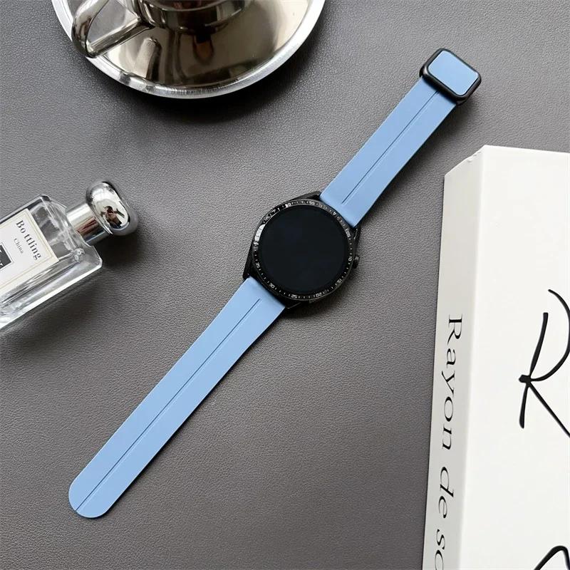 20/22mm Magnetic clasp Silicone Strap For Samsung Galaxy Watch 4 5 6 pro 40mm 44mm 45mm 42/46mm bracelet for Huawei GT3 pro band