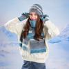3Pcs/Set Women Winter Hat Scarf Gloves Set Thickened Velvet Lining