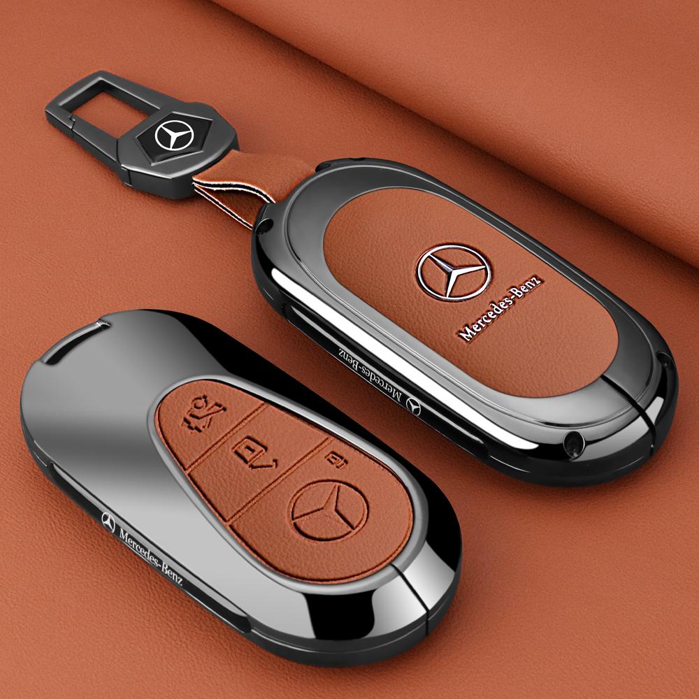 ZJH5   Leather Smart Remote Key Protector Car Key Case Cover For Mercedes Benz A C E S GLC GLE GLB W204 W205 W206 W212 W213 W221 W223