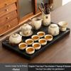 High-End Ru Kiln Ceramic Kung Fu Tea Set - Luxury Gaiwan Teapot, Tray, and Cups for Home.