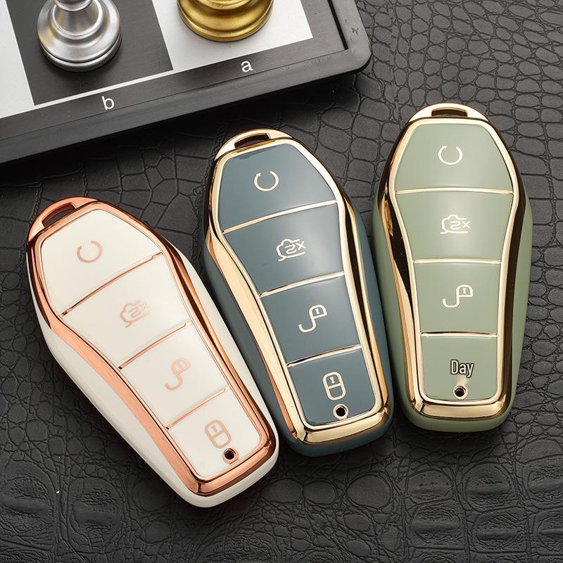 BYD Car Key Cover: Compatible with Qin PLUS, Tang DMI, Dolphin, E2, Song Pro, QinHan EV, E6, and Yuan Models.