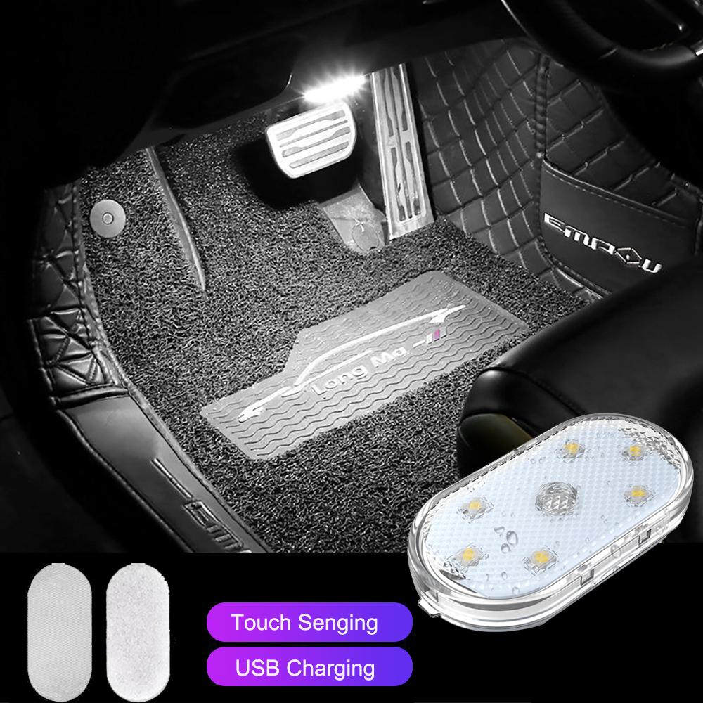 Touch Switch Car LED Touch Light Mini Size Rechargeable Interior Inspection Lamp Portable Car Roof Trunk 6 LED Beam 120mA