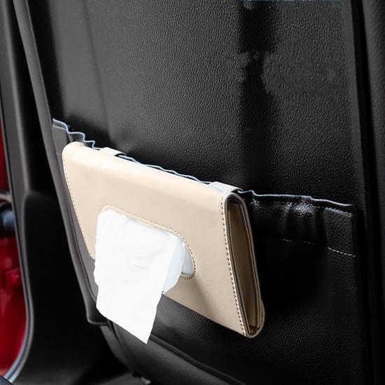 2 PCS Car Tissue Holder Sun Visor Napkin Holder With Tissue Refill Car Mask Holder PU Leather Tissue Box Tissue Box Holder Hanging Tissue Holder Mask