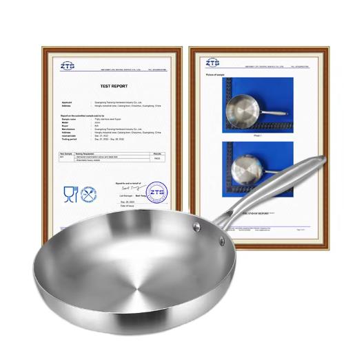 New Arrival 30cm Frying Pans Non-stick Kitchen Cookware Cooking Pan 304 Triply Stainless Steel Frying Pan (Light Grey,22cm&2.0mm&1-2L)