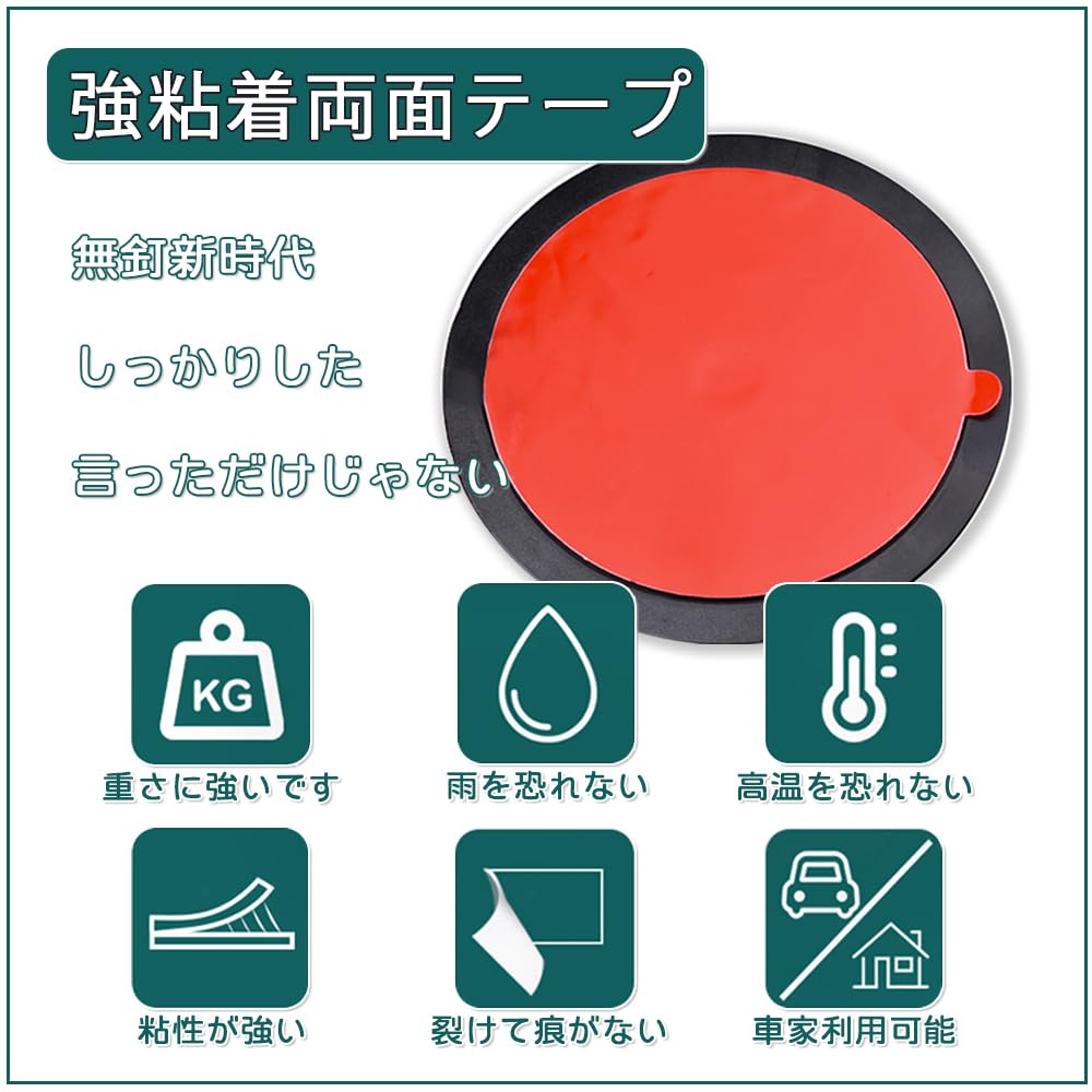 BOOHUQICH Saugfuß-Hilfsplatten-Set 4 Stück für Armaturenbrett, Starker Saugfuß-Sockel