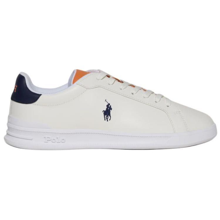 Polo Ralph Lauren Court Lær Rund Tå Snøresko Herre Sneakers Hvit 809931260002