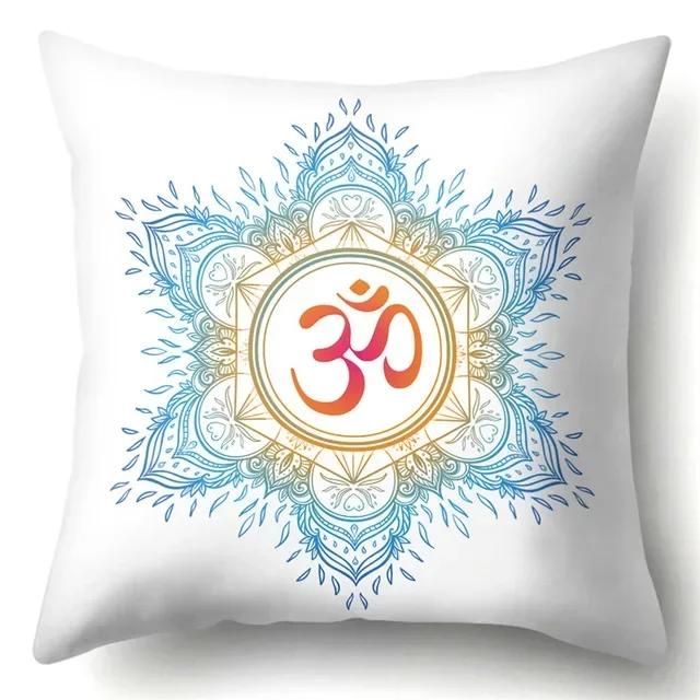 Buddha Head Eye Print Cushion Cover Case Buddhism Decorative Pillow Cover Polyester Home Hotel Car Decoration Pillowcase 45X45CM