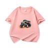 Kids Cotton T Shirt Bold Multicolor Offroad SUV Print Crew Neck Short Sleeve Tee Casual Boys Girls Summer Tops