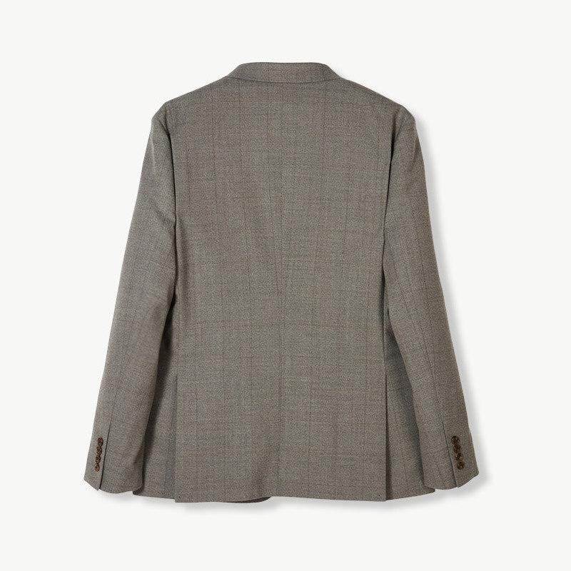 STCO Extra Fine Wool 30 Windowpane Suit Jacket_Beige (Slim Fit)_Ssjuc11Scd