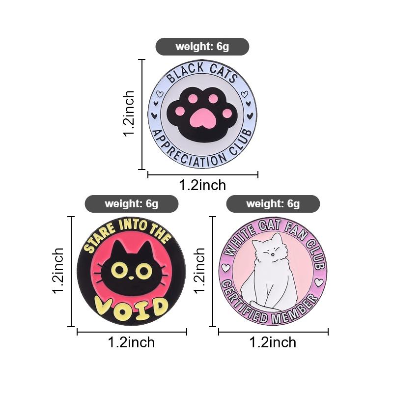 Xiaomi Black Cats Appreciation Club Cat Paw Print Enamel Pins White Cat Fan Club Certified Member Badge Brooch Jewelry Cat Lovers Gifts