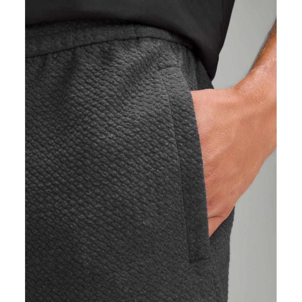 Lululemon Textured Double Knit Cotton Short 7  Heathered Black Black