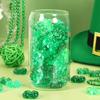 30/50PCS Green Acrylic Lucky Leaf Ornaments St Patricks Day Shamrock Decor Vase Filler Table Scatter