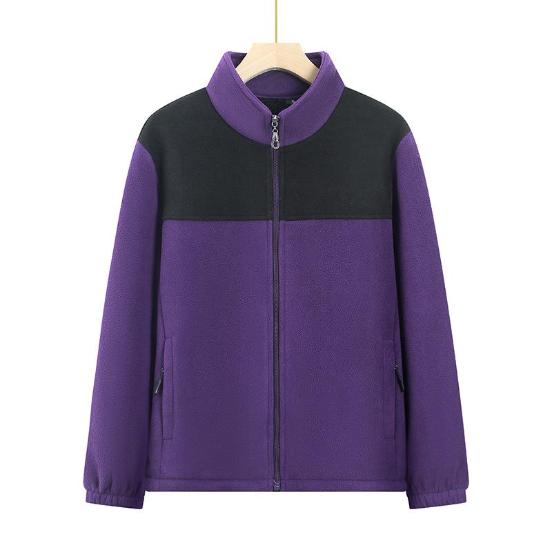 Middle Aged Elderly Women's Autumn Winter Thickened Fleece Cardigan Sweater Jacket Mother Wear Casual Plus Velvet Warm