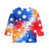 Print Tops For Youth Girls Round Neck 3/4 Sleeves T-Shirts Trendy Tops Outfit Tees Independence Day