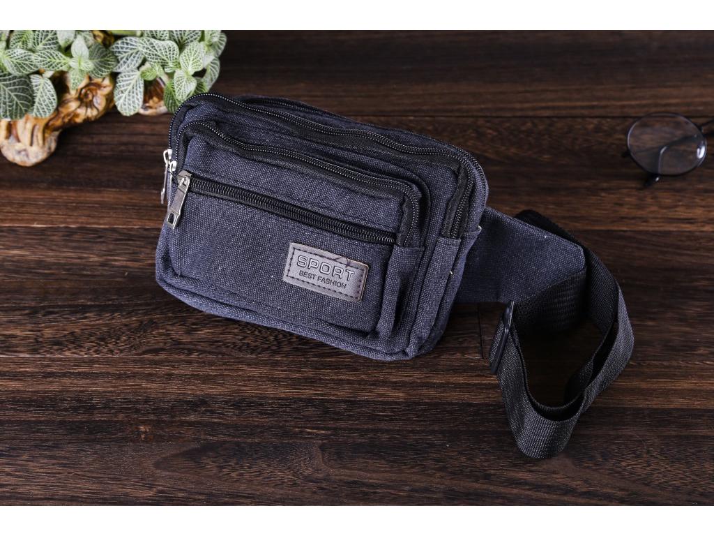 Compact Wear-Resistant Canvas Waist Bag: Multifunctional, Large Capacity, Anti-Theft, Simple Fashion