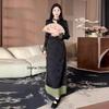 Plus Size Chinese Style Dark Jacquard Spring 2025 Retro Long Dress