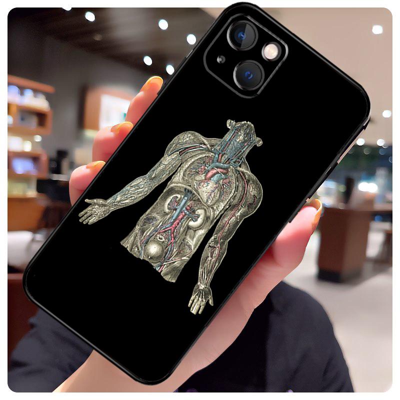 Human Anatomy Case For iPhone 13 Pro Max 16 15 11 12 14 17 Pro Max Mini 15 16 Plus 16e 17 Air Phone Cover