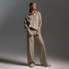 Womens Knit Set Winter Polo Neck Sweater Wide Leg Pants Casual Two Piece Outfit